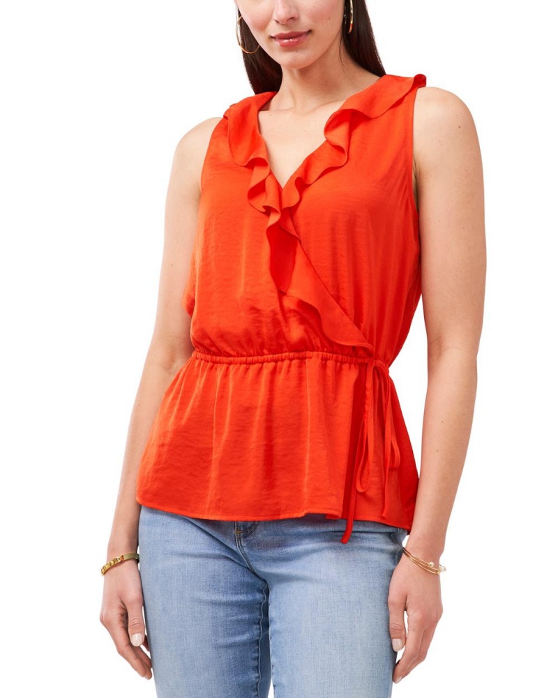 Dámské Topy Vince Camuto Ruffle-Trimmed Peplum Oranžové | 6105-VHIXG