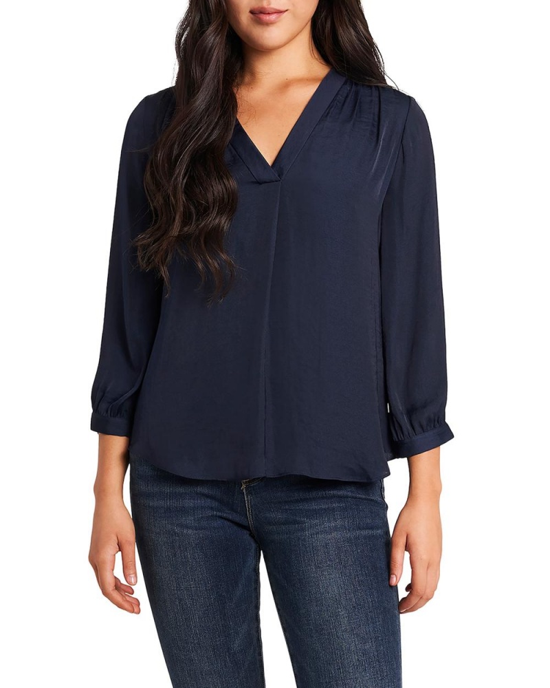 Dámské Topy Vince Camuto Textured V-Neck Tmavě Blankyt | 5893-QNOGK