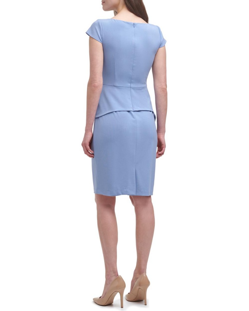 Dámské Šaty Vince Camuto Architectural-Peplum Sheath Blankyt | 9185-EAINJ