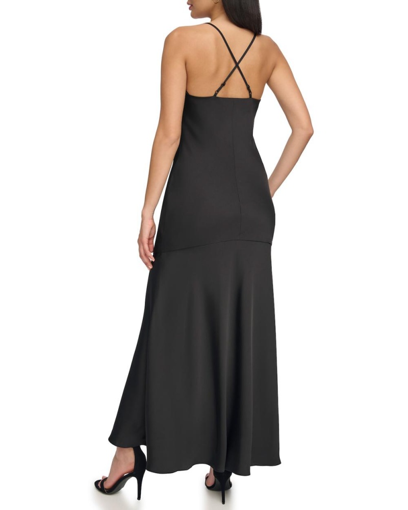 Dámské Šaty Vince Camuto V-Neck Maxi Slip Černé | 3612-MKXYZ